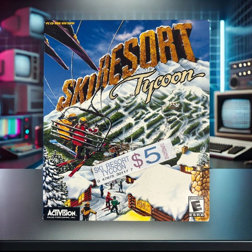 RARE Ski Resort Tycoon Activision (Windows PC, 2000) Big Box SEALED! NEW IN BOX